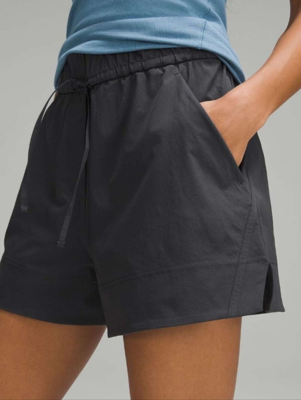 Lululemon Cinchable Waist High-Rise Woven Short 3.5"black Like New